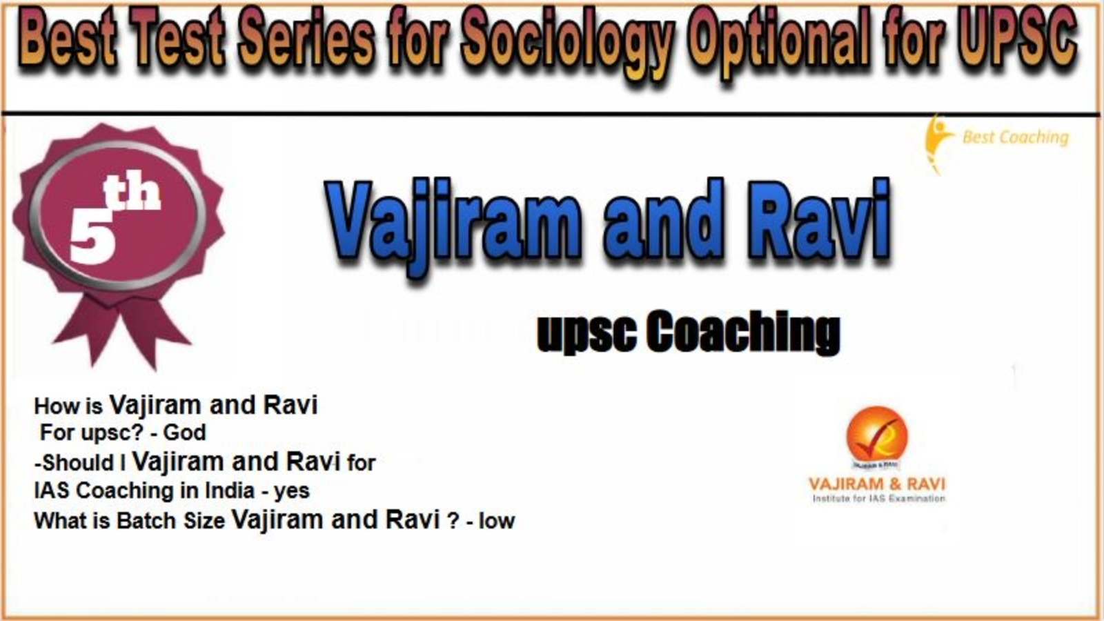 Vajiram & Ravi Test series for Sociology