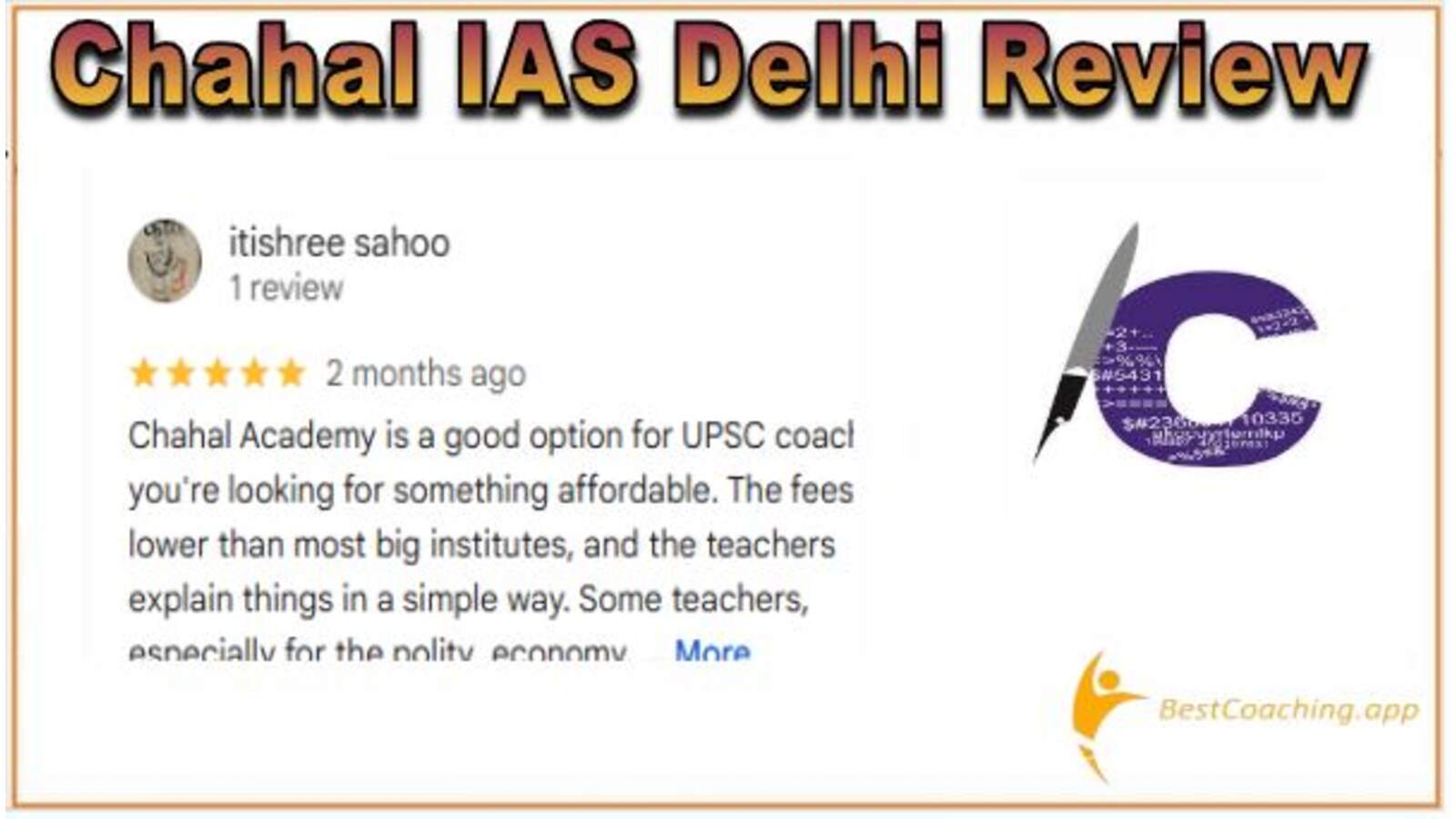 Chahal IAS Delhi Reviews