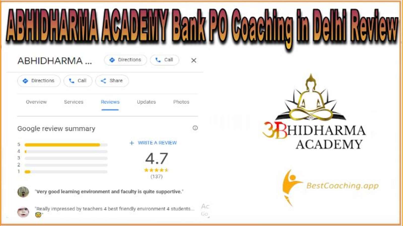 ABHIDHARMA ACADEMY Bank PO Coaching in Delhi Review