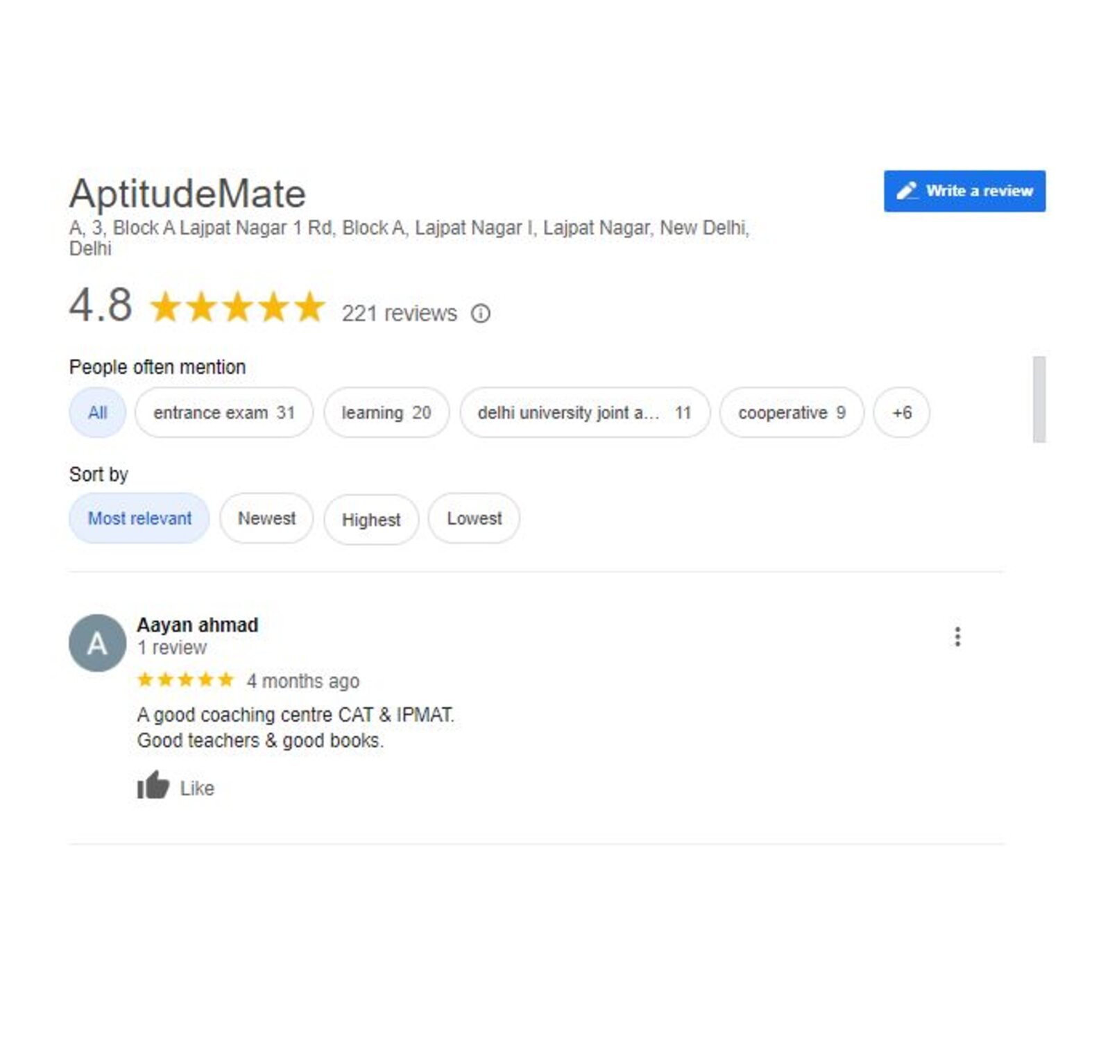 AptitudeMate Bank PO Coaching in Delhi Review