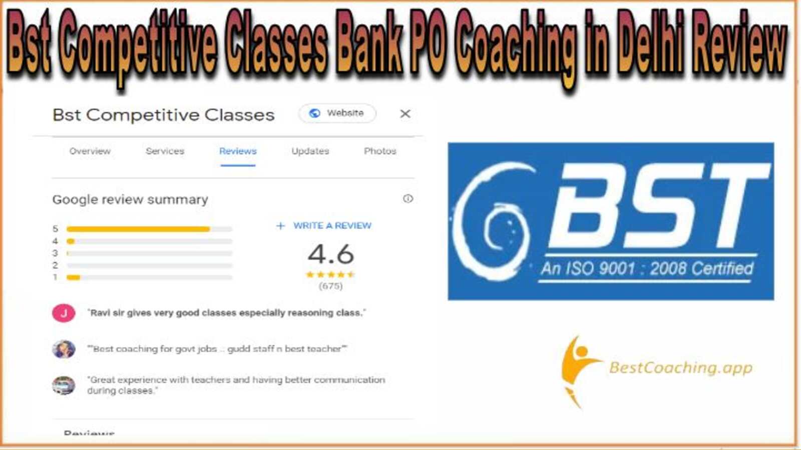 Bst Competitive Classes Bank PO Coaching in Delhi Review