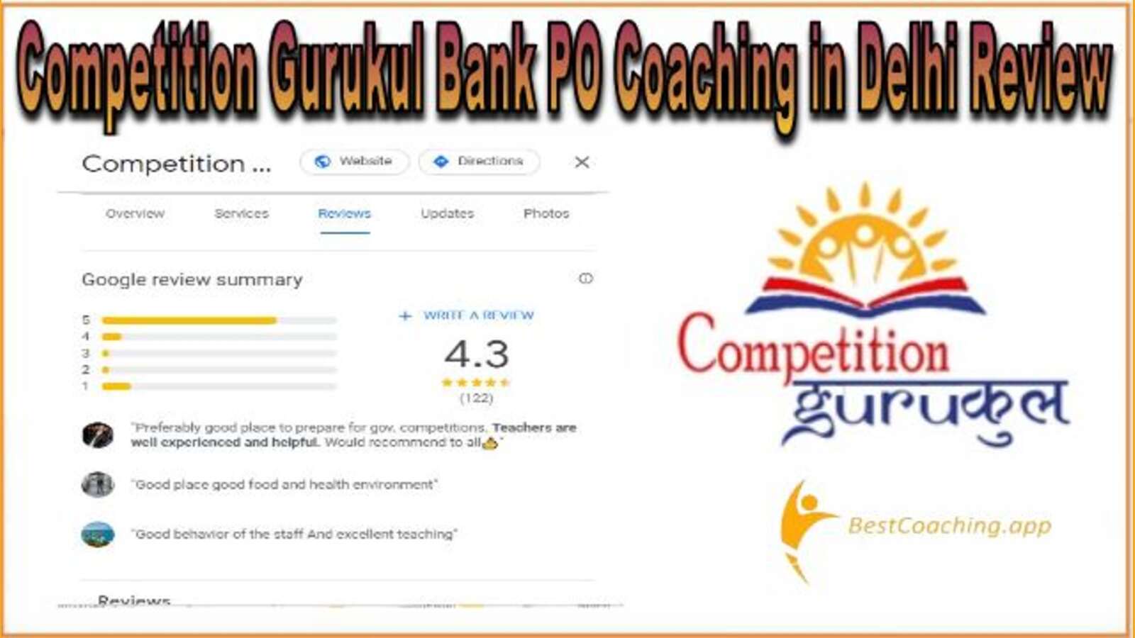 Competition Gurukul Bank PO Coaching in Delhi Review