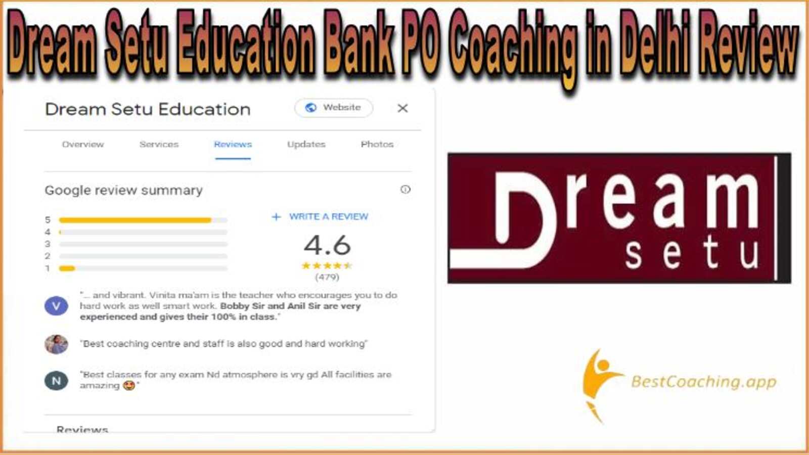 Dream Setu Education Bank PO Coaching in Delhi Review