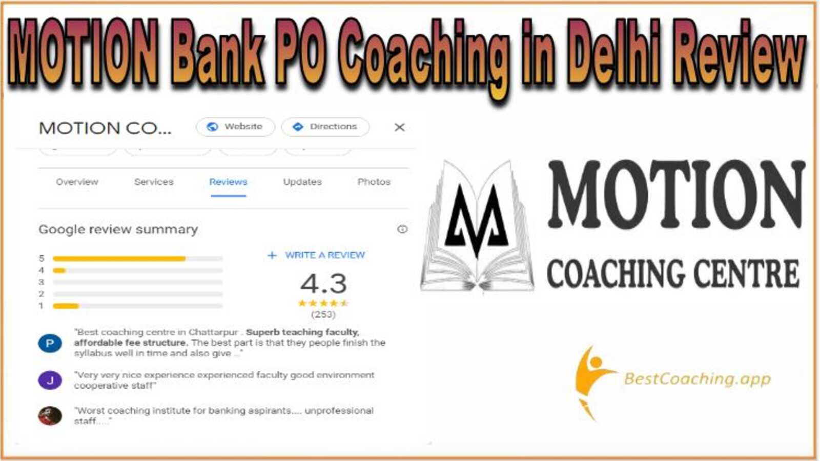 MOTION Bank PO Coaching in Delhi Review