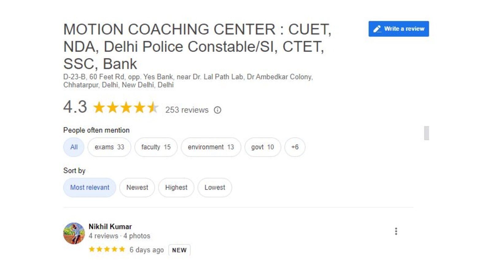 MOTION Bank PO Coaching in Delhi Review.