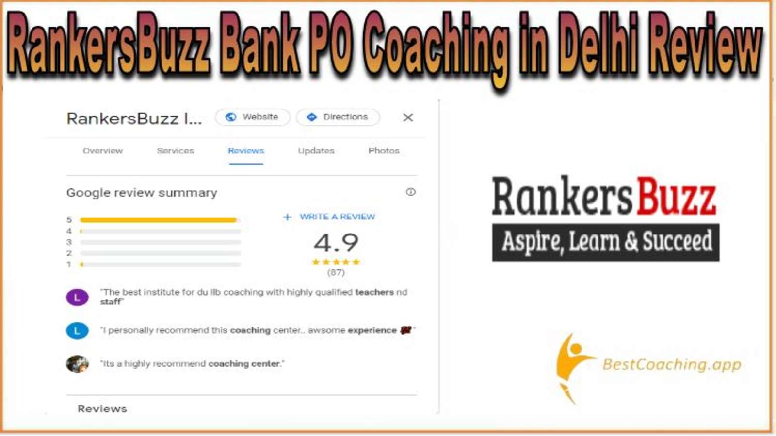 RankersBuzz Point Bank PO Coaching in Delhi Review