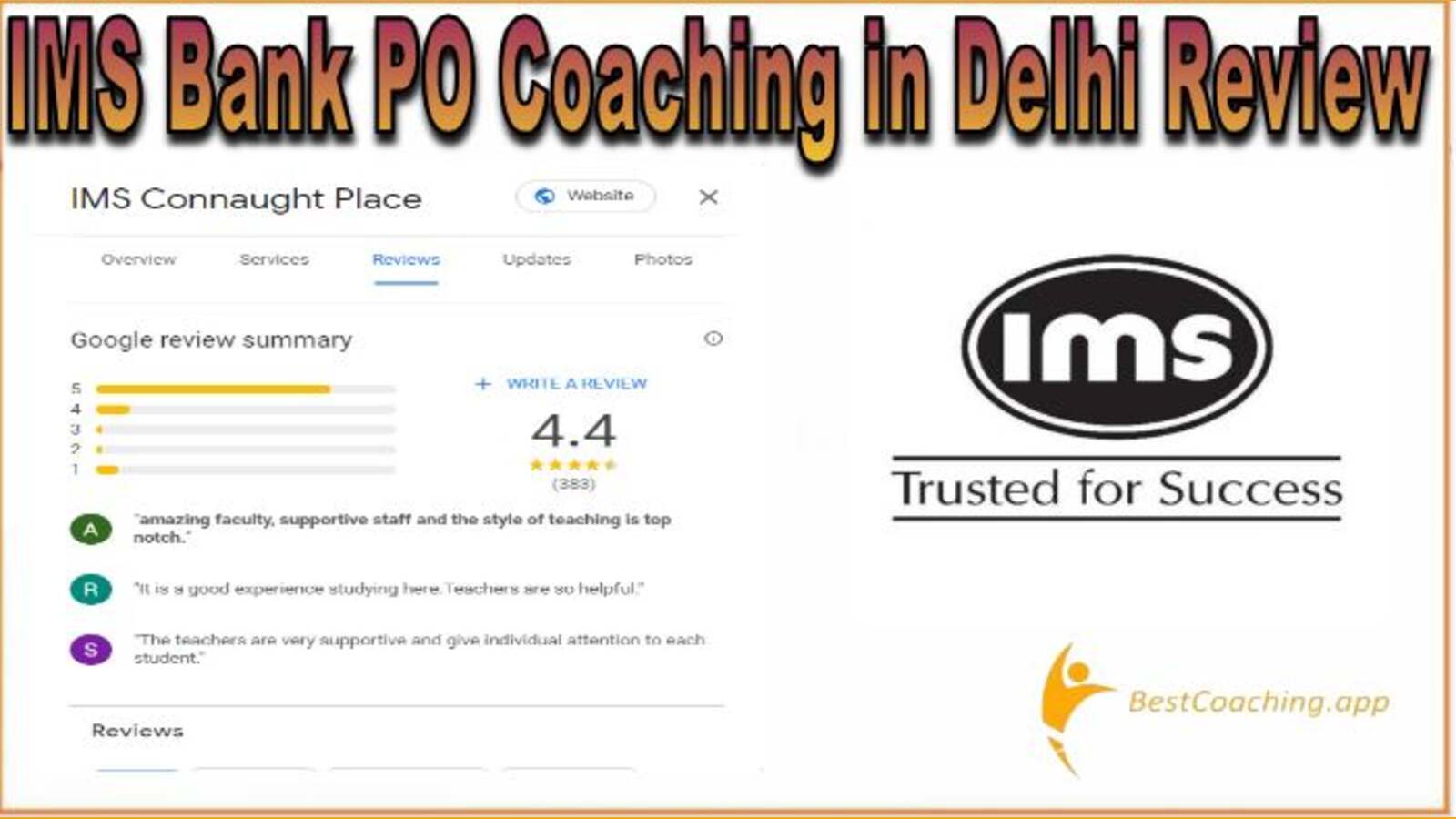 IMS Bank PO Coaching in Delhi Review