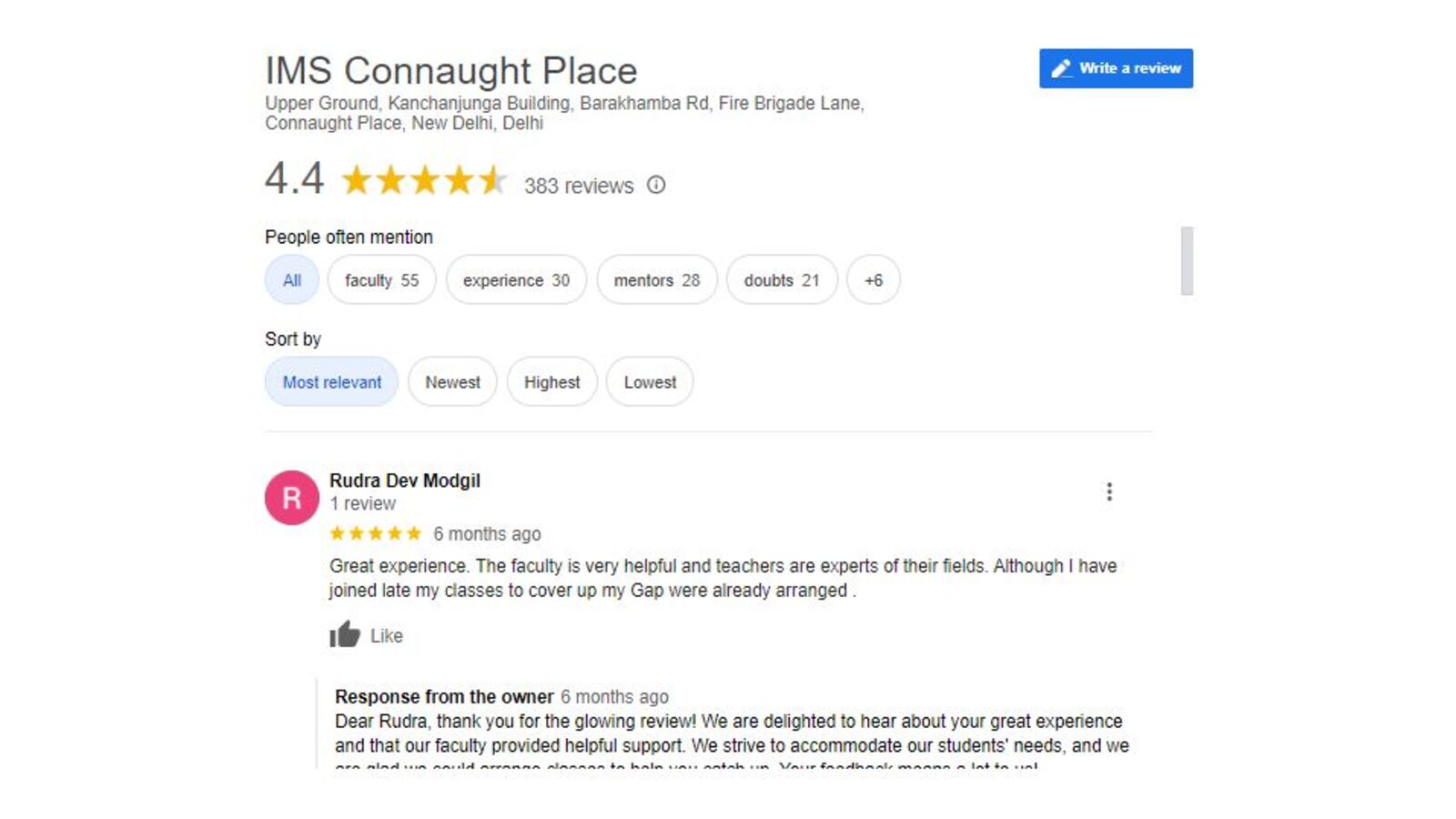 IMS Bank PO Coaching in Delhi Review.