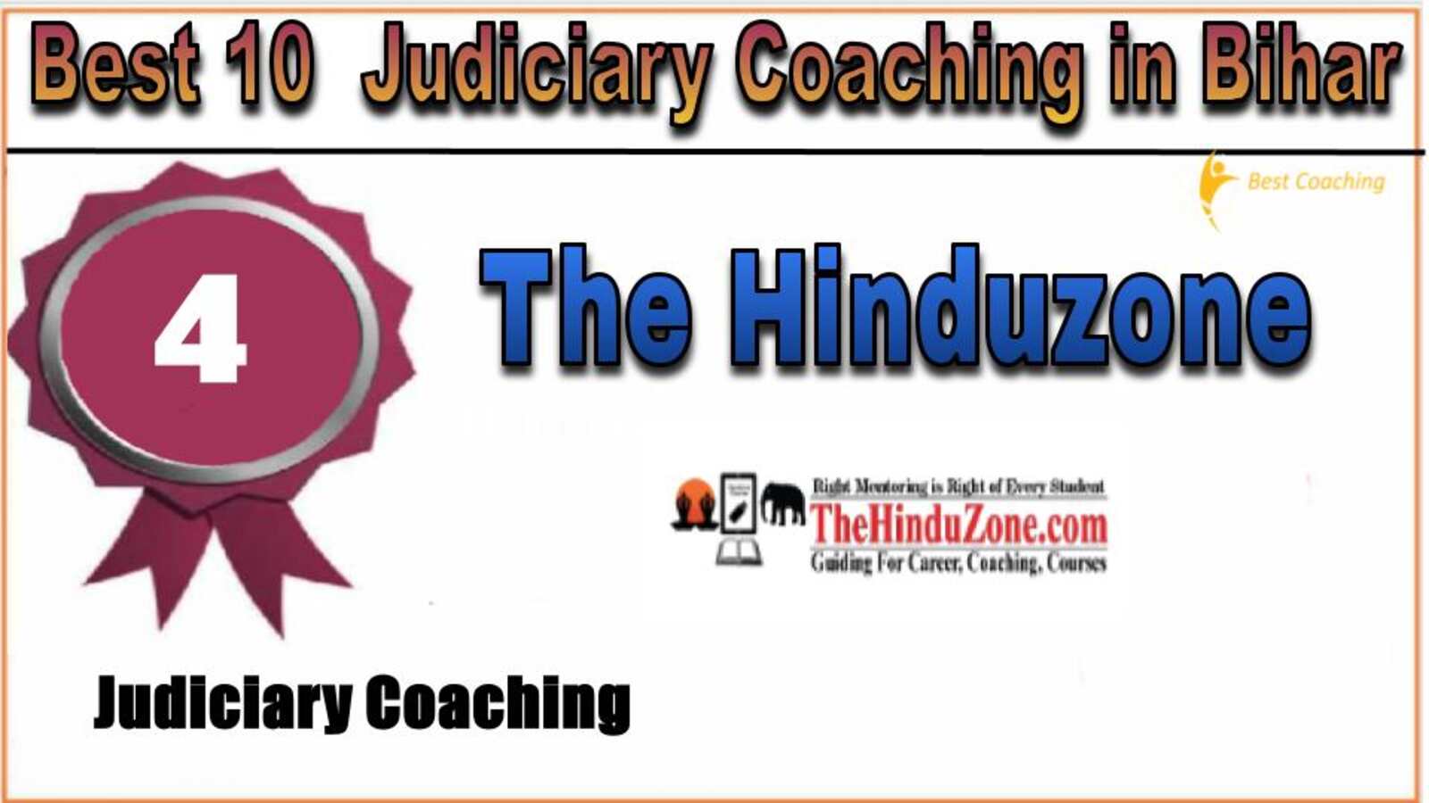 Rank 4. The Hinduzone IAS Best Judiciary Services Coaching in Bihar