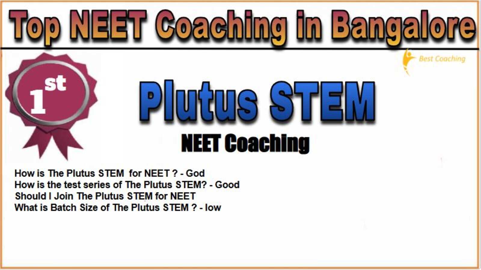 Plutus STEM NEET coaching in Bangalore Plutus STEM NEET coaching in Bangalore