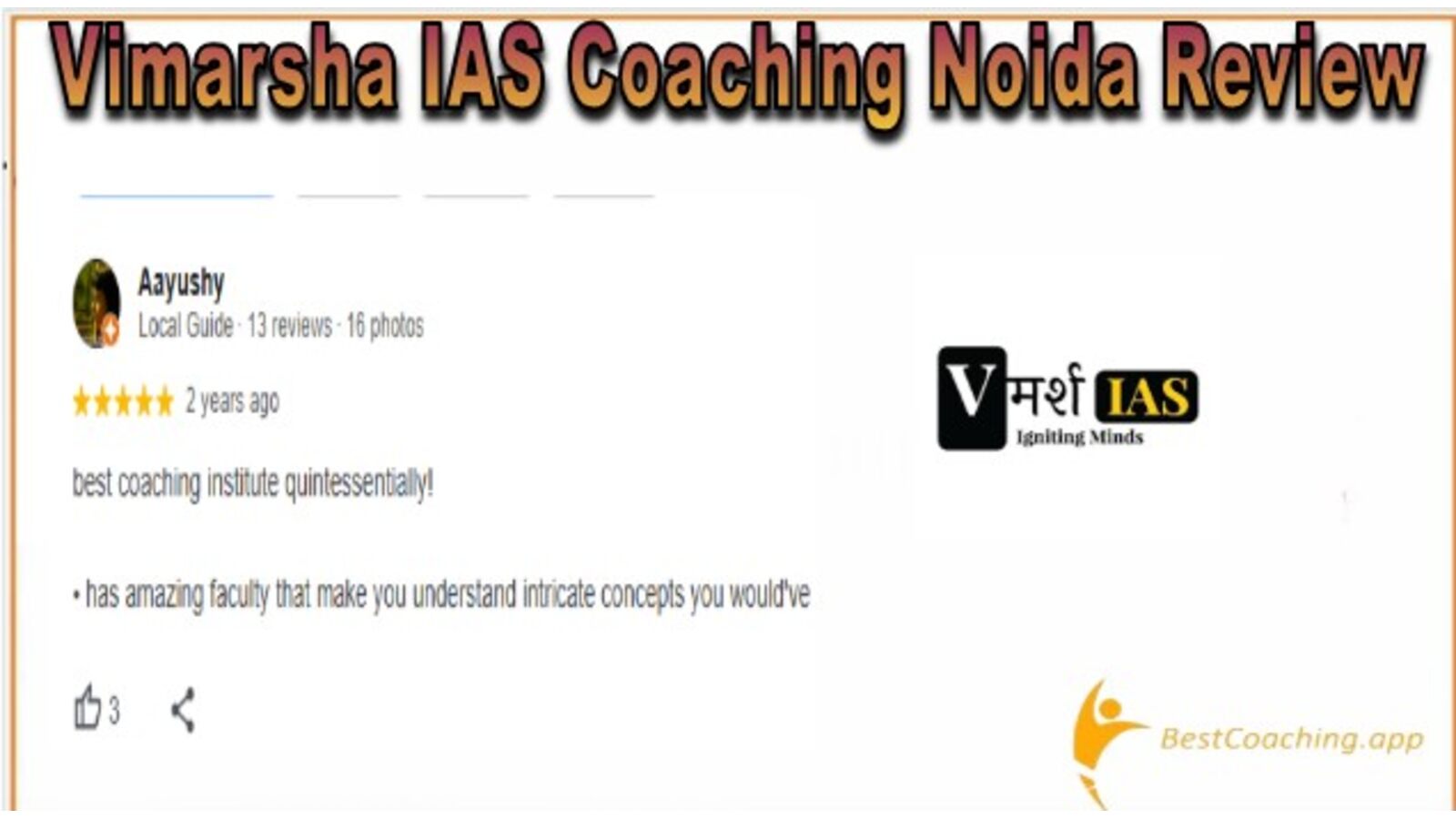 vimarsha IAS Coaching Reviews